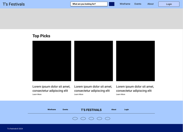 image of homepage wireframe