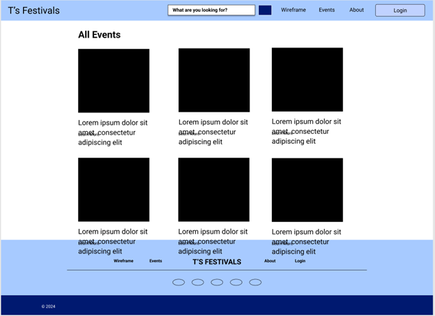 image of homepage wireframe